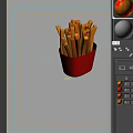 Three Tasty Red Paper Cups Filled With Crispy French Fries