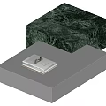 Modern Coffee Table With Green Marble Top And Gray Base Featuring A Book 3d model