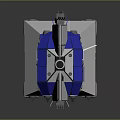 Blue And White Industrial Mechanical Device Featuring ITT Logo Panel Modules And Metallic Parts
