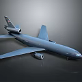 Gray Military Transport Aircraft 3D Rendering With Twin Engines And Tail Emblem