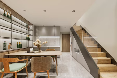 Modern Log Apartment Single Apartment Guest Restaurant Small Family Apartment Loft Apartment Modern Log Apartment 3d model
