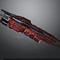 Red And Silver Streamlined Spacecraft With Sci Fi Design For Cosmic Aerospace Exploration