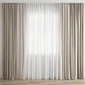 Beige Curtains With White Sheer Panels For Window Natural Light Home