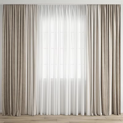 modern curtain fabric curtain 3d model