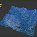 3D Mountain Landscape Model With Green Vegetation And Natural Terrain Features