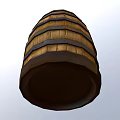 Vintage Wooden Barrel With Metal Hoops And Rustic Surface Texture Design