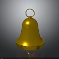 Elegant Furniture Accessory Golden Bell With Shiny Surface And Ring Design