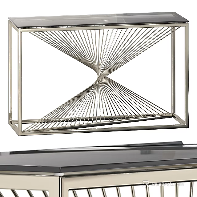 Modern Geometric Decorative Ornament Set With Metal Wire Frame Design 3d model 