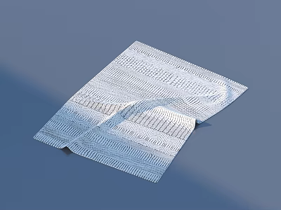 White Striped Textured Kitchen Cleaning Cloth For Home Daily Use 3d model