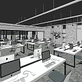 Modern Public Office Space With Open Layout Workstations Desks Computers And Ergonomic Chairs