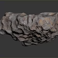 Natural Wooden Stone Material With Rough Hollow Texture And Irregular Shape For Decorative Use 3d model