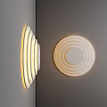 Modern Circular Ring Wall Lamps Illuminated Design Mounted on Gray Wall 3d model