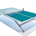 Sturdy Green Ping Pong Table With White Net Metal Legs Stable Design Sports Equipment