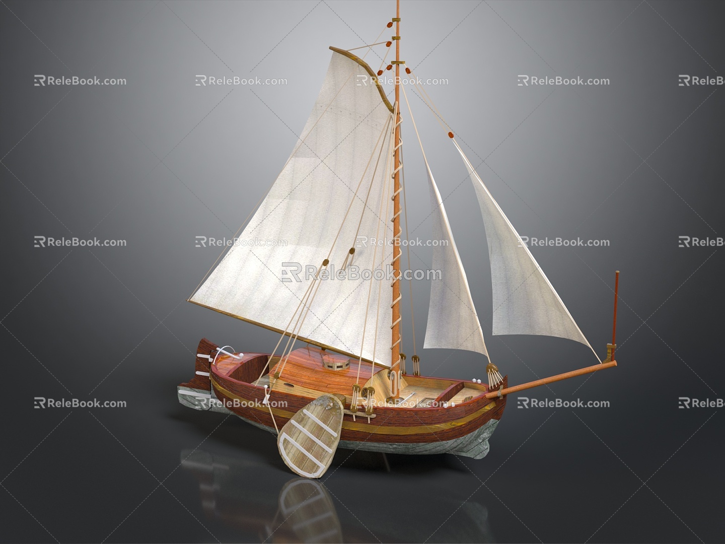 Modern Sailing Cartoon Sailing 3d model