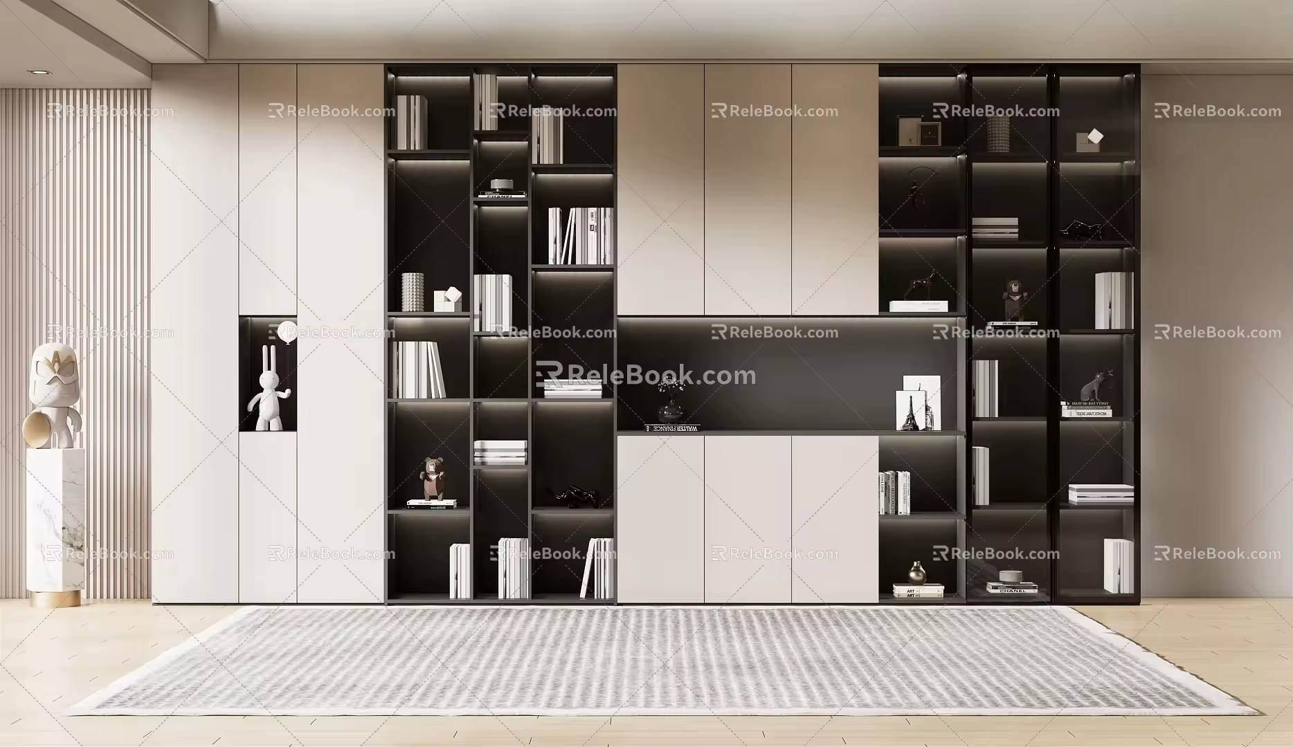 Modern bookcase 3d model