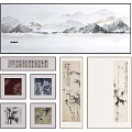 Traditional Chinese Art Collection Featuring Landscape Paintings Calligraphy And Bamboo Prints
