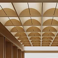 Modern Ceiling Design With Wooden Geometric Grid And Recessed Lighting Features