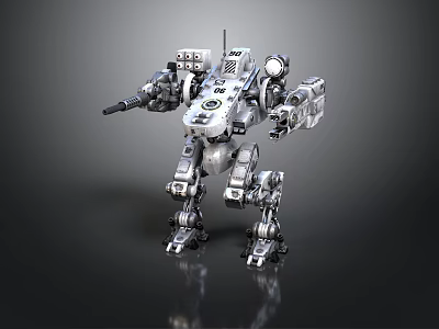 Futuristic Mechanical Robot Warrior With Detailed Armored Body And Sci Fi Design 3d model