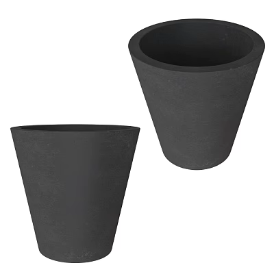 Two Black Conical Ceramic Vessels With Smooth Finish For Modern Home Decor 3d model Two Black Conical Ceramic Vessels With Smooth Finish For Modern Home Decor 3d model