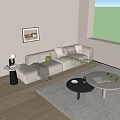 Modern double sofa 3d model