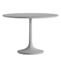 Elegant Modern Round Desk with White Marble Top and Metal Base