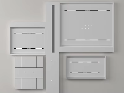 Modern Minimalist Ceiling Design Featuring Rectangular Frames And Clean Lines 3d model