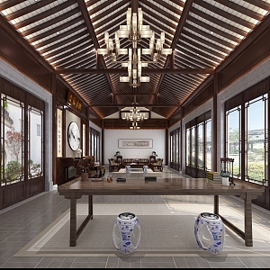 New Chinese-style reception room 3d model