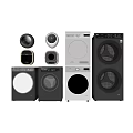 Modern Front Loading Washing Machines In White And Gray Various Designs 3d model