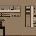 Quiet Storage Rack Tea Set Duobao Pavilion 3d model