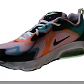 Colorful Nike Sneakers With Pink Orange Blue And Black Design White Sole Transparent Air Cushion