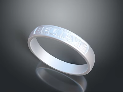 Sleek Metallic Ring Engraved With HERITAGE For Daily Life Accessory Use 3d model