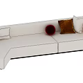 Modern corner sofa fabric multi-person sofa 3d model
