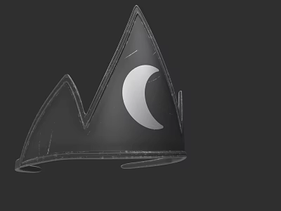 Elegant Black Crown Jewelry With Moon Design And Triangular Silhouette 3d model