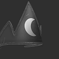 Elegant Black Crown Jewelry With Moon Design And Triangular Silhouette