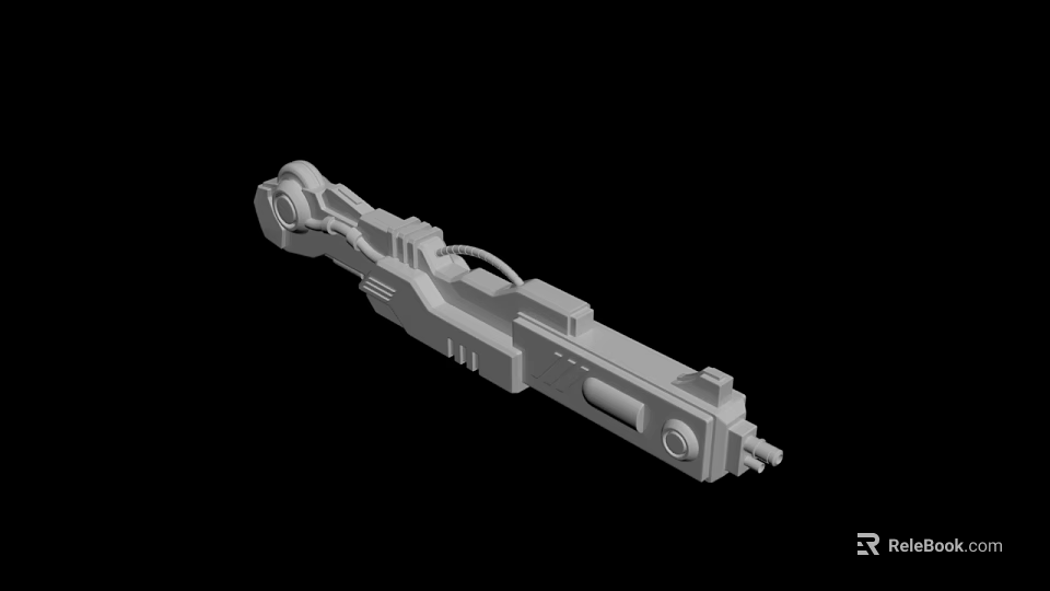 Sci Fi Weapon 3D Model With Mechanical Structure And Futuristic Design 3d model