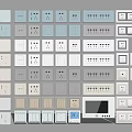 Various Modern Switch Panels with Different Colors Styles and Functional Designs 3d model