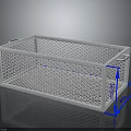 White Mesh Storage Bin For Home Organizing With Handles And Dimension Markings Practical Household Organizer