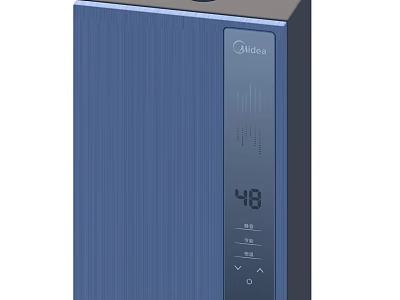 Midea Blue Stainless Steel Kitchen Appliance With Digital Display And Control Buttons 3d model
