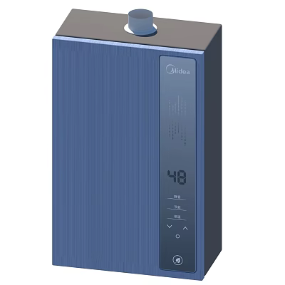 Midea Blue Stainless Steel Kitchen Appliance With Digital Display And Control Buttons 3d model
