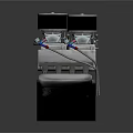 Twin Cylinder Engine Mechanical Model With Silver Body And Colored Wires