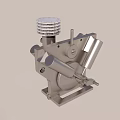 Industrial Metal Mechanical Component With Cylindrical Body And Cooling Fins Structure