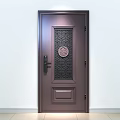 Solid Wood Swing Door Designs For Home Interior With Decorative Patterns 3d model