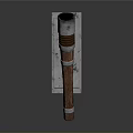 Wall Mounted Tool With Wooden Handle And Metal Cylinder Component