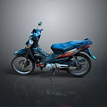 Sleek Blue Commuter Motorcycle With Red Accents Blue Seat And Black Wheels