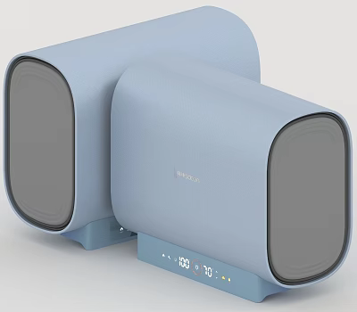 Light Blue Compact Kitchen Appliances With Digital Display And Modern Design 3d model