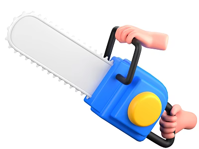Modern Chainsaw Cartoon Chainsaw Cartoon Small Gestures Animation Small Gestures 3d model
