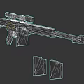 Tactical Sniper Rifle With Mounted Scope And Two Detachable Magazines
