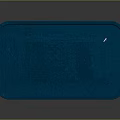 Blue Rectangular Plastic Tray With Smooth Surface On Black Background