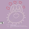 Neon Bunny Shaped Lighting Combination With Red Hearts For Wall Decor