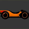 Sporty Orange Go Kart With Black Seats And Four Wheels Modern Design